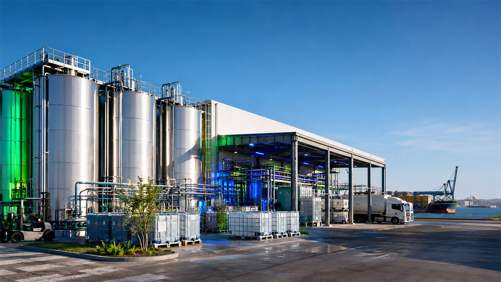 Unidade industrial NANO GREEN junto ao porto